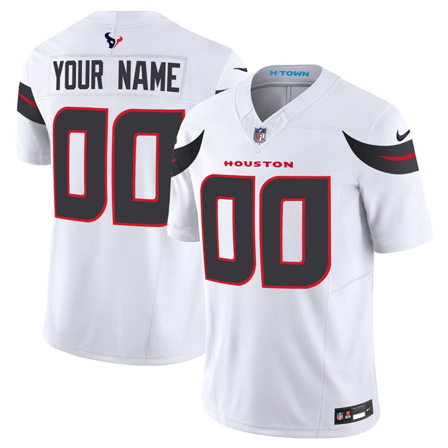 Men's Houston Texans Active Player Custom White 2024 Vapor F.U.S.E. Limited Football Stitched Jersey